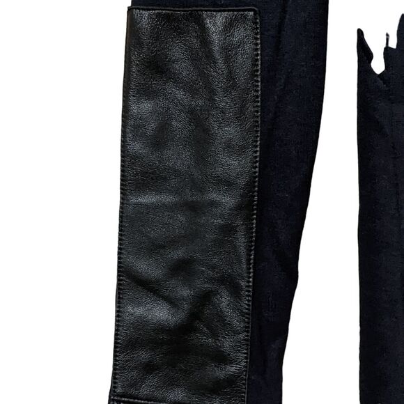 Fifteen Twenty R42013 Drape lamb leather sleeve patch jacket off center zipper L - Picture 8 of 10